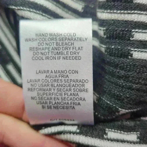 Gabby Skye Sweater Dress BLACK AND WHITE Short Sleeve Knee Length Size L - Picture 8 of 9